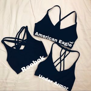 Bundle of 3 Black sports bras Hollister underarmor